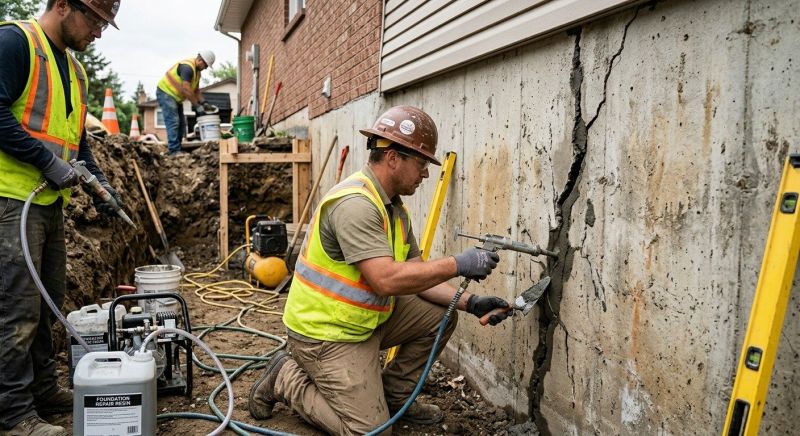 Cracked Foundation Repair in Chelsea, MI