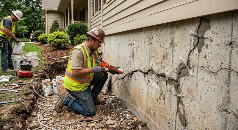 Cracked Foundation Repair in Clinton, MI