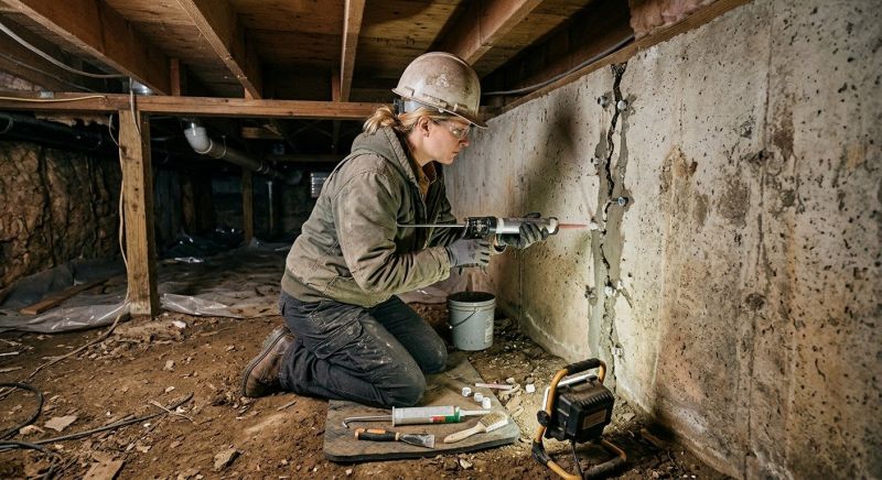 Crawlspace Foundation Repair in Brooklyn, MI