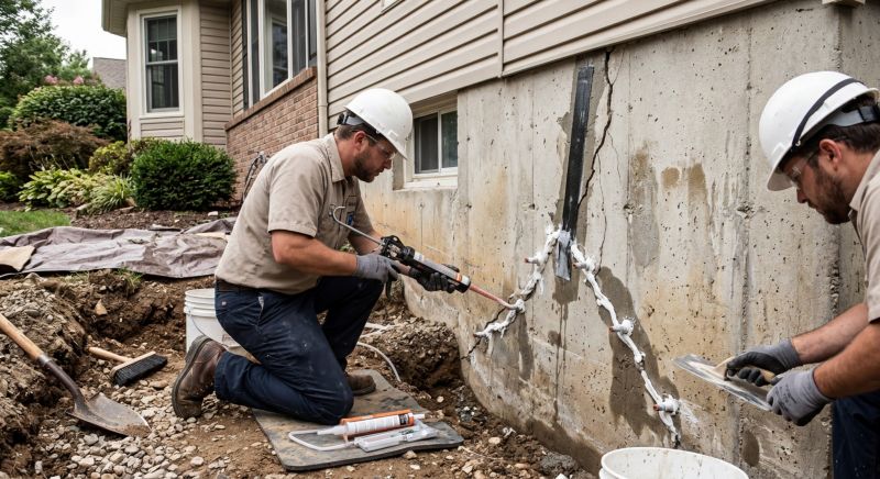 Foundation Crack Sealing in Dexter, MI