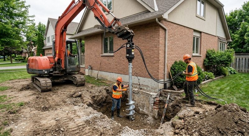 Helical Pile Installation in Dexter, MI
