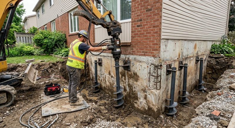 Helical Pile Installation in Dexter, MI