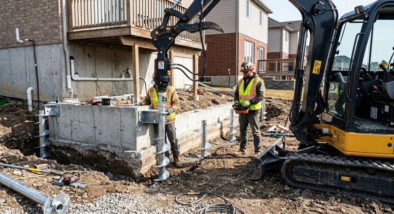 Helical Pile Installation in Dexter, MI