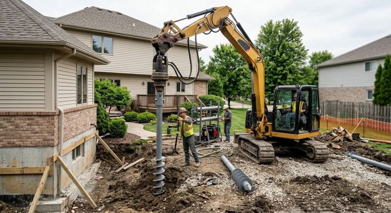 Helical Pile Installation in Dexter, MI