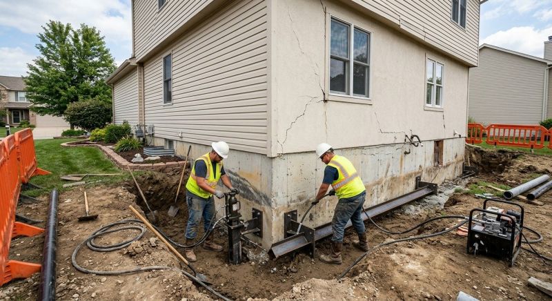 Sinking Foundation Repair in Brooklyn, MI