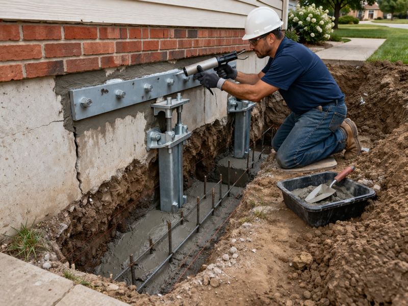 Sinking Foundation Repair in Grass Lake, MI