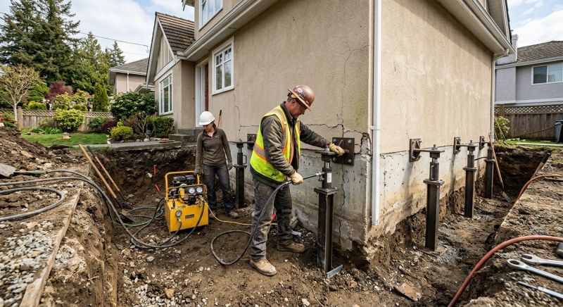 Sinking Foundation Repair in Hartland, MI