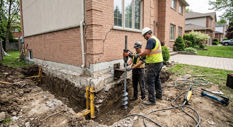 Sinking Foundation Repair in Highland, MI