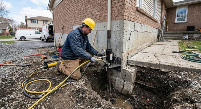 Sinking Foundation Repair in Dexter, MI